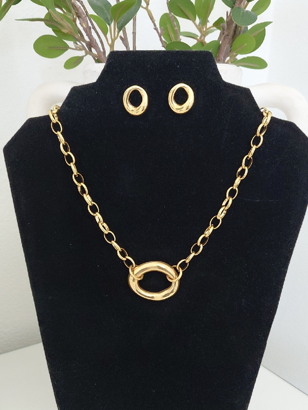 Stainless Steel Necklace And Earrings Set